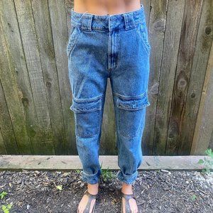 UO High Waisted Cargo Jeans (Size 27)